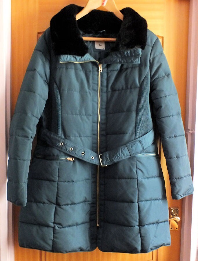 ladies dark green padded coat